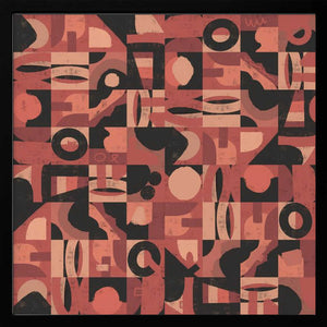 Tablou înramat „Mid Century Grid Pattern Nine” de Little Dean