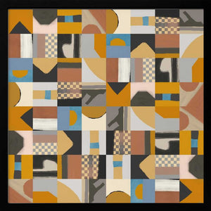 Tablou înramat „Mid Century Grid Pattern Two” de Little Dean