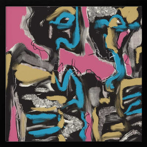 Tablou înramat „Ink and oil abstract 02” de Little Dean