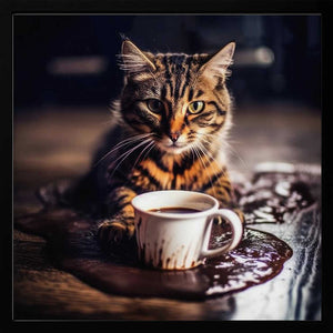 Tablou înramat „Caffeine Cats (8)” de Justyna Jaszke