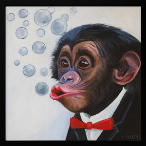 Tablou înramat „Bubbly Chimp Fancy” de Violeta Vollmer