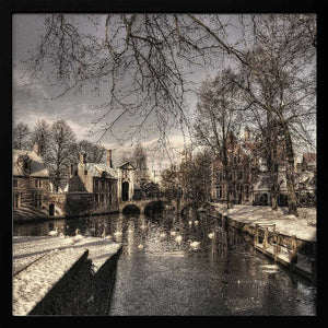 Tablou înramat „Bruges in Christmas dress” de Yvette Depaepe