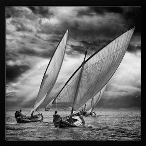 Tablou înramat „Sailboats and Light” de Angel Villalba