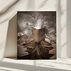 Tablou canvas „Old Tree Reading Story Book” de Angela Waye