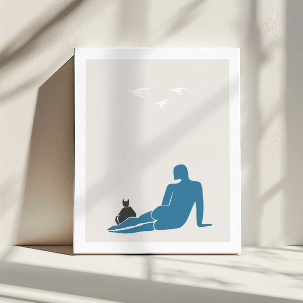 Tablou canvas „Woman and Cat” de Pictufy Studio II
