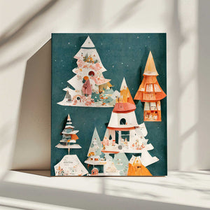 Tablou canvas „Enchanted Forest Homes” de Treechild