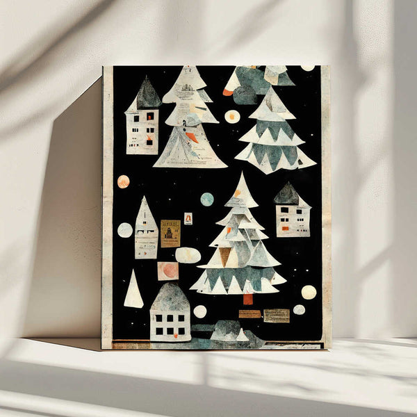Tablou canvas „A Paper Village At Night” de Treechild
