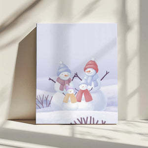 Tablou canvas „Snowman Family Animated” de Xuan Thai