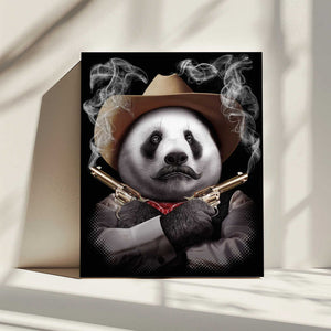 Tablou canvas „panda crossgun” de Adam Lawless