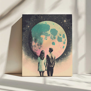 Tablou canvas „Lunar Lovers' Journey” de Treechild