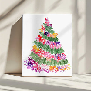 Tablou canvas „Floral watercolor Christmas tree” de Rosana Laiz Blursbyai