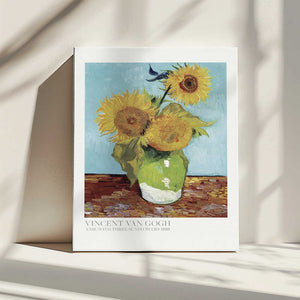 Tablou canvas „Vase With Three Sunflowers” de Vincent Van Gogh