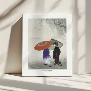 Tablou canvas „Two Women In The Rain” de Ohara Koson