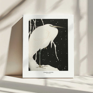 Tablou canvas „Heron In The Snow” de Ohara Koson