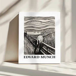 Tablou canvas „Skriet- The Scream - Monochrome Version” de Edvard Munch