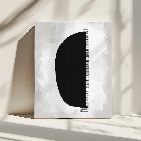 Tablou canvas „Black Shape Against A Textured White Background” de uplusmestudio