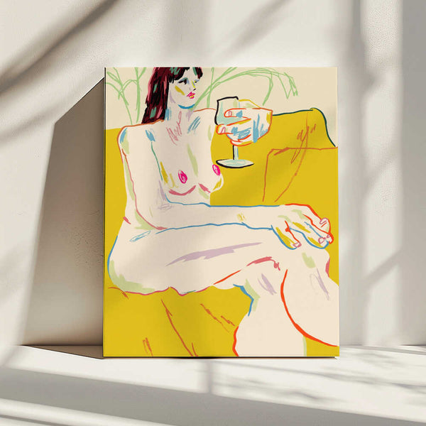 Tablou canvas „Girl With A Wineglass” de Francesco Gulina