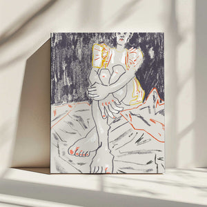 Tablou canvas „The Girl In The Yellow Dress Dark” de Francesco Gulina