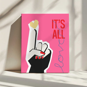 Tablou canvas „It's All Love Hand Pink” de Frances Collett