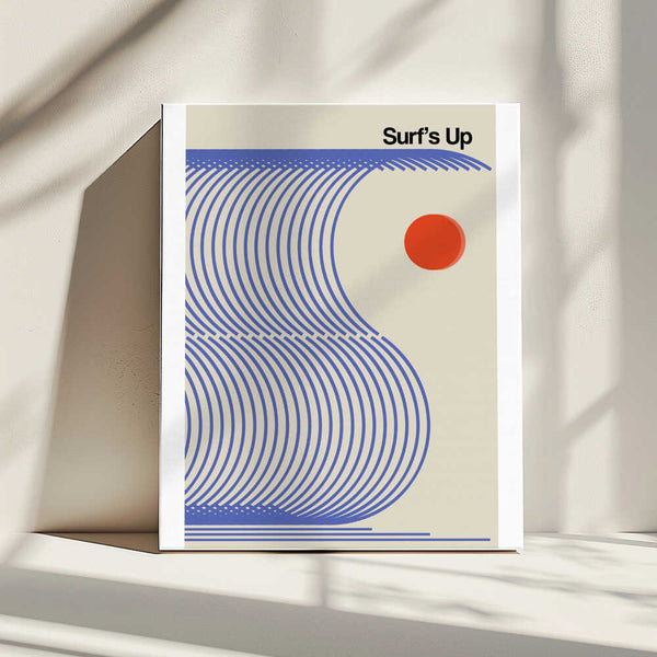 Tablou canvas „Surf's Up Biscuit Blue” de Frances Collett