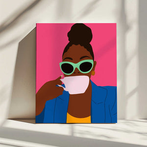 Tablou canvas „Women Drinking Coffee” de Carelle N'guessan