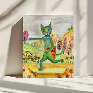 Tablou canvas „Pizza Cat” de Sharyn Bursic