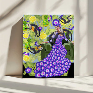 Tablou canvas „Frida in the Garden” de Lynnda Rakos