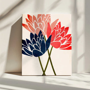 Tablou canvas „Three Dancing Blossoms” de Kubistika