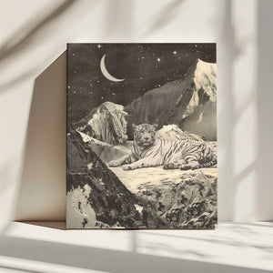 Tablou canvas „Giant White Tiger” de Florent Bodart