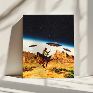 Tablou canvas „UFO Space Chase” de Taudalpoi
