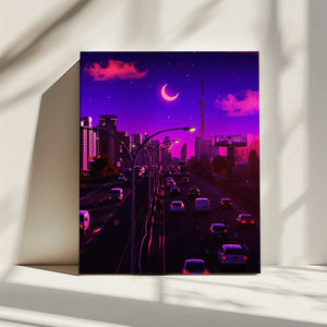 Tablou canvas „Neon Dusk” de Ritvik takkar