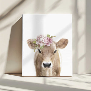 Tablou canvas „Floral Baby Calf” de Lola Peacock