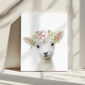 Tablou canvas „Floral Baby Sheep” de Lola Peacock