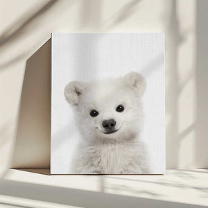 Tablou canvas „Peekaboo Baby Polar Bear” de Lola Peacock