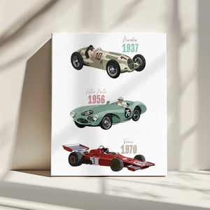 Tablou canvas „Vintage Racecars” de Goed Blauw