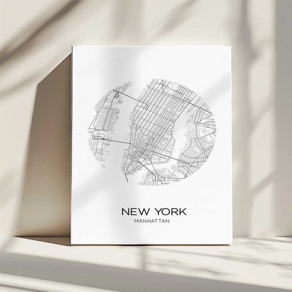 Tablou canvas „Manhattan Roads Map” de THE MIUUS STUDIO