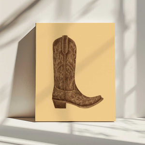 Tablou canvas „Brown Cowgirl Boot” de Anyone Can Yeehaw
