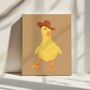 Tablou canvas „Daphne the Cowgirl Duckling” de Anyone Can Yeehaw