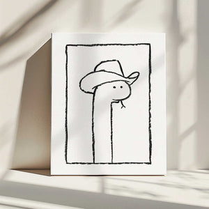 Tablou canvas „Squiggles the Snake In a Stetson” de Anyone Can Yeehaw