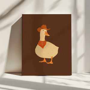 Tablou canvas „Bo the Cowboy Duck” de Anyone Can Yeehaw