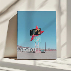 Tablou canvas „Roy's Motel Cafe Retro Sign” de Tom Windeknecht