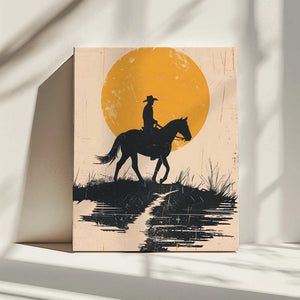 Tablou canvas „Cowboy In the Sunset” de Andreas Magnusson