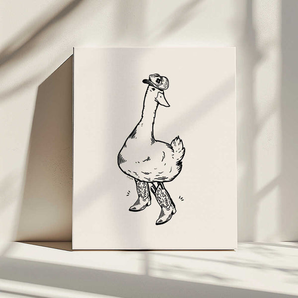 Tablou canvas „Duck wearing Western Boots” de Tara Royle