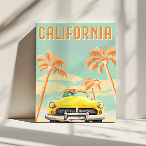 Tablou canvas „California Surf Poster” de The Whiskey Ginger