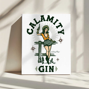 Tablou canvas „Calamity Gin Funny Retro Western Cowgirl Art” de The Whiskey Ginger