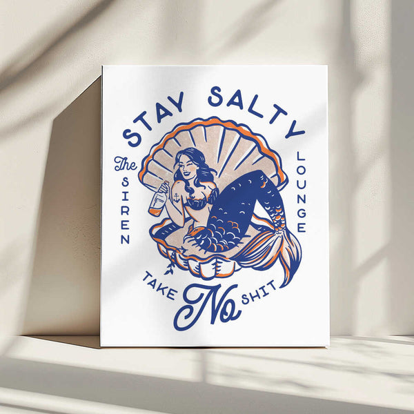 Tablou canvas „Stay Salty Siren Lounge Pin-Up Mermaid” de The Whiskey Ginger