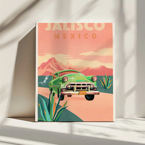 Tablou canvas „Jalisco Mexico Vintage Travel Poster” de The Whiskey Ginger