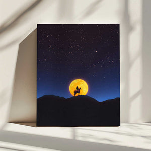 Tablou canvas „The Rider and the Moon” de Taudalpoi