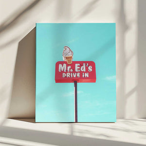 Tablou canvas „Mr. Ed's Drive In Vintage Sign in Urbana, Missouri, USA” de Tom Windeknecht