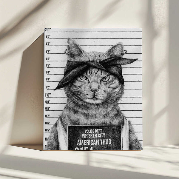 Tablou canvas „Cat In A Police Lineup” de Mike Koubou